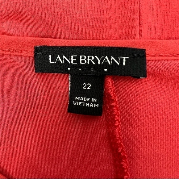 LANE BRYANT Women’s Pullover Top Sz 3X (22) Orange Rust Color V-neck Long Sleeve - Picture 6 of 11
